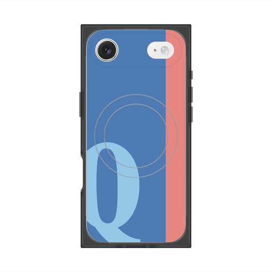 プレミアムスクエアケース with MagSafe［ オリジナル - initial color line - Q blue ］