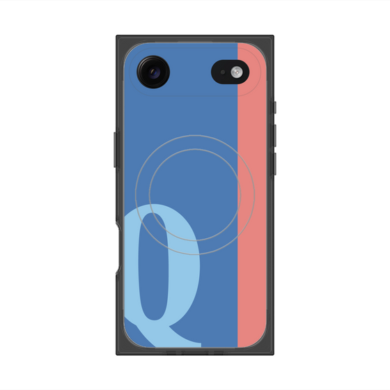 プレミアムスクエアケース with MagSafe［ オリジナル - initial color line - Q blue ］