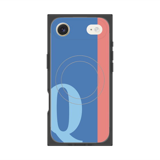プレミアムスクエアケース with MagSafe［ オリジナル - initial color line - Q blue ］