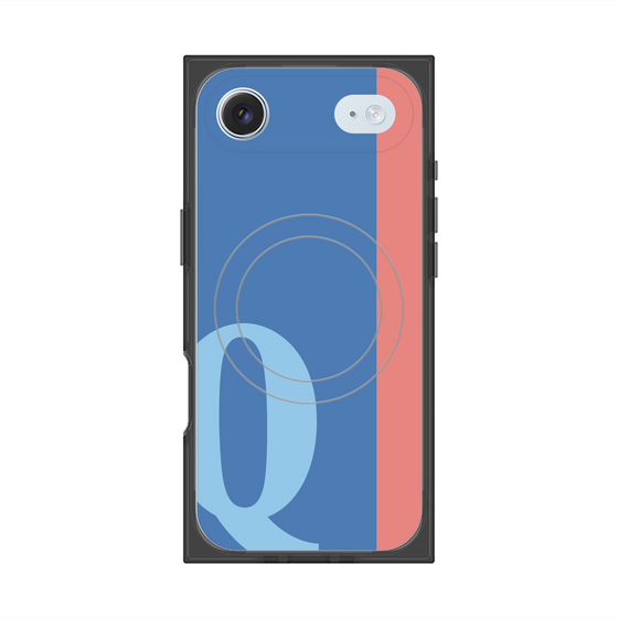 プレミアムスクエアケース with MagSafe［ オリジナル - initial color line - Q blue ］