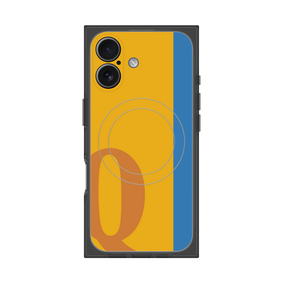 プレミアムスクエアケース with MagSafe［ オリジナル - initial color line - Q orange ］