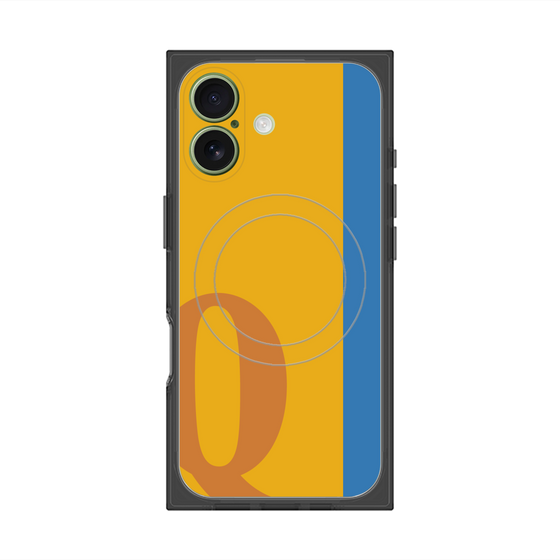 プレミアムスクエアケース with MagSafe［ オリジナル - initial color line - Q orange ］