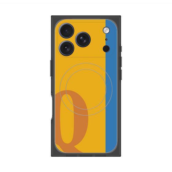 プレミアムスクエアケース with MagSafe［ オリジナル - initial color line - Q orange ］