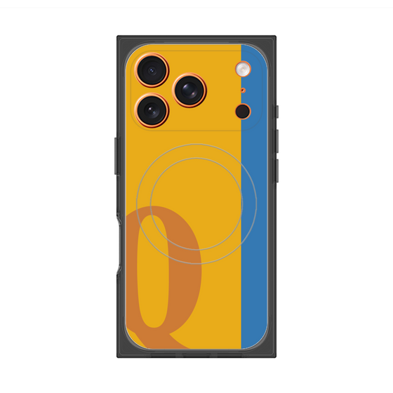 プレミアムスクエアケース with MagSafe［ オリジナル - initial color line - Q orange ］