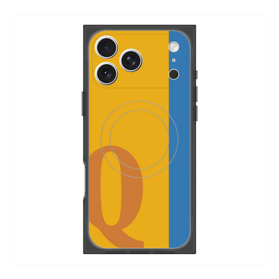 プレミアムスクエアケース with MagSafe［ オリジナル - initial color line - Q orange ］