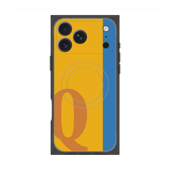 プレミアムスクエアケース with MagSafe［ オリジナル - initial color line - Q orange ］