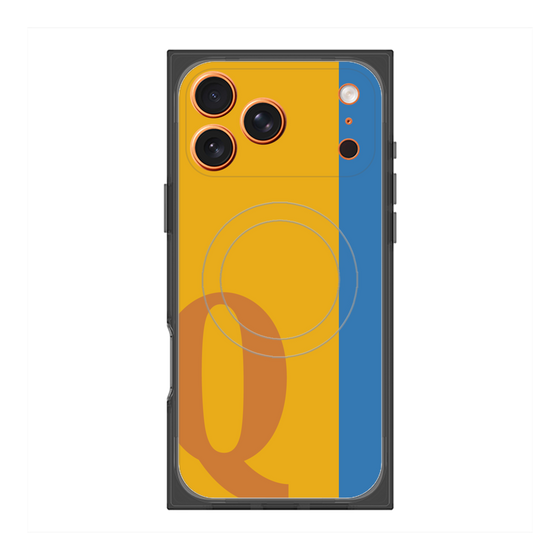 プレミアムスクエアケース with MagSafe［ オリジナル - initial color line - Q orange ］