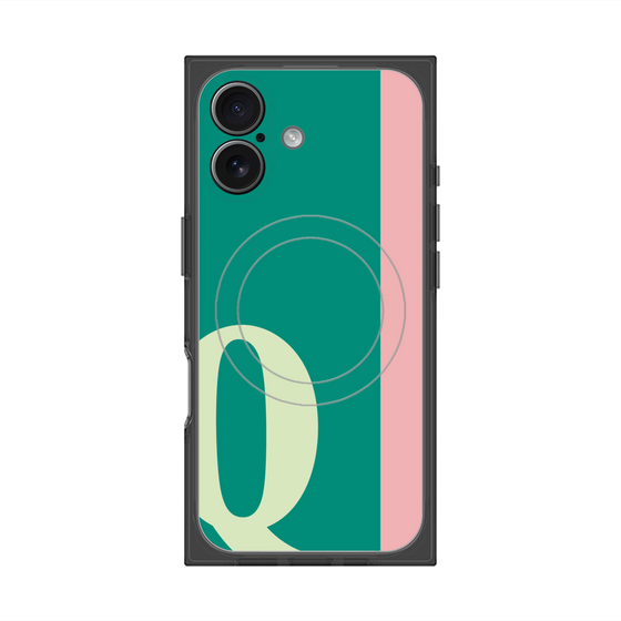 プレミアムスクエアケース with MagSafe［ オリジナル - initial color line - Q green ］