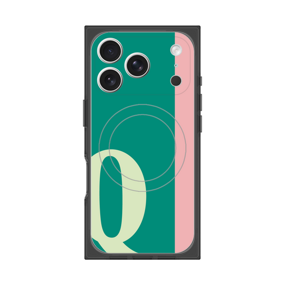 プレミアムスクエアケース with MagSafe［ オリジナル - initial color line - Q green ］