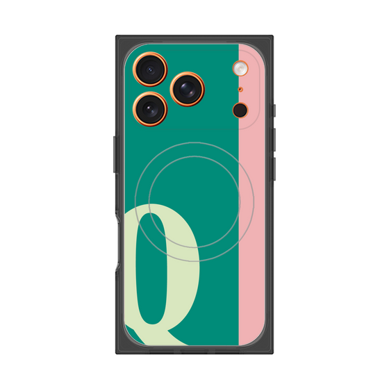 プレミアムスクエアケース with MagSafe［ オリジナル - initial color line - Q green ］