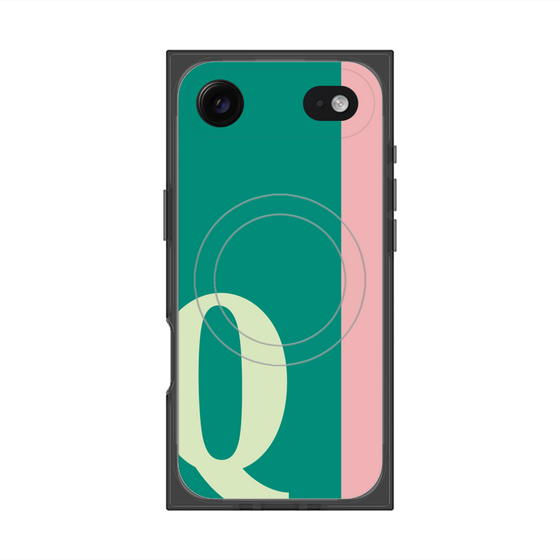 プレミアムスクエアケース with MagSafe［ オリジナル - initial color line - Q green ］