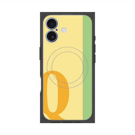 プレミアムスクエアケース with MagSafe［ オリジナル - initial color line - Q yellow ］