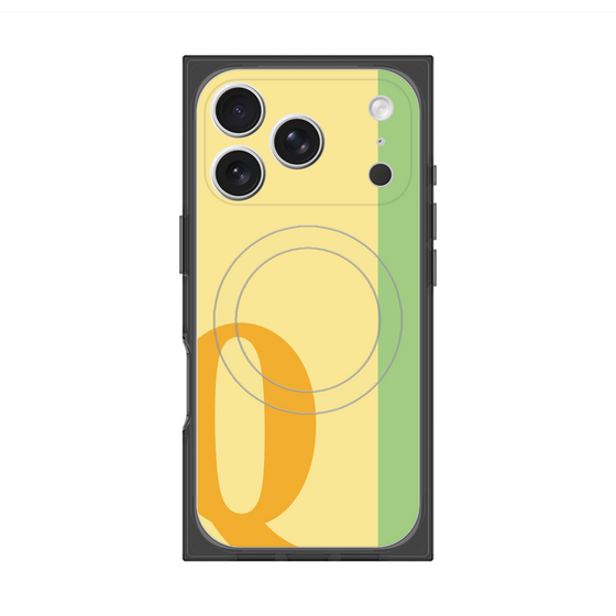 プレミアムスクエアケース with MagSafe［ オリジナル - initial color line - Q yellow ］