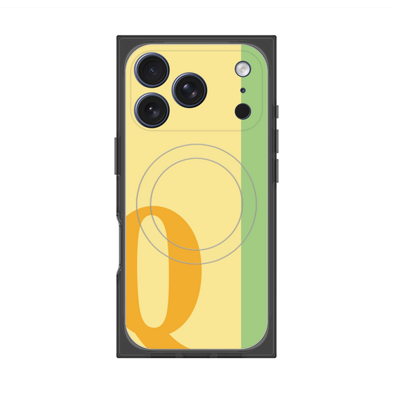プレミアムスクエアケース with MagSafe［ オリジナル - initial color line - Q yellow ］