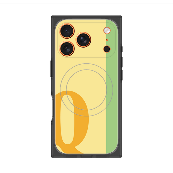 プレミアムスクエアケース with MagSafe［ オリジナル - initial color line - Q yellow ］