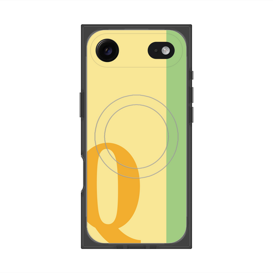 プレミアムスクエアケース with MagSafe［ オリジナル - initial color line - Q yellow ］