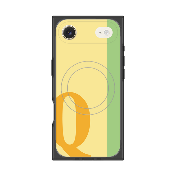 プレミアムスクエアケース with MagSafe［ オリジナル - initial color line - Q yellow ］