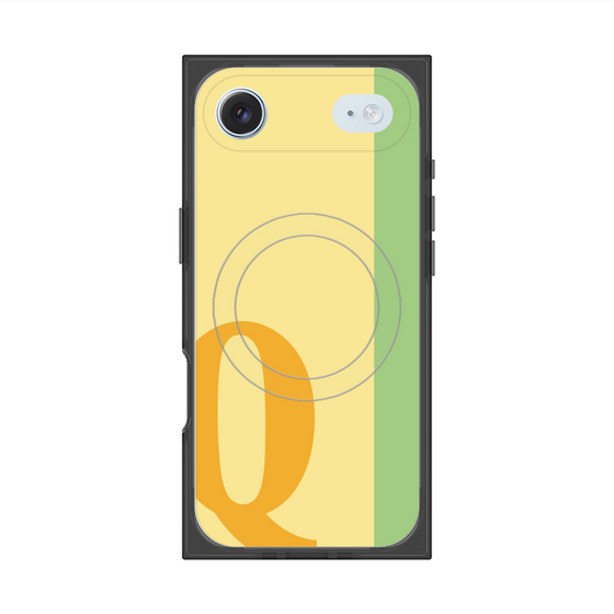 プレミアムスクエアケース with MagSafe［ オリジナル - initial color line - Q yellow ］