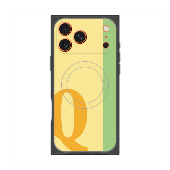 プレミアムスクエアケース with MagSafe［ オリジナル - initial color line - Q yellow ］