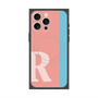 プレミアムスクエアケース with MagSafe［ オリジナル - initial color line - R pink ］
