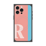プレミアムスクエアケース with MagSafe［ オリジナル - initial color line - R pink ］