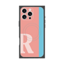 プレミアムスクエアケース with MagSafe［ オリジナル - initial color line - R pink ］
