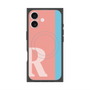 プレミアムスクエアケース with MagSafe［ オリジナル - initial color line - R pink ］