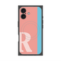 プレミアムスクエアケース with MagSafe［ オリジナル - initial color line - R pink ］