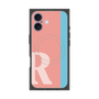 プレミアムスクエアケース with MagSafe［ オリジナル - initial color line - R pink ］