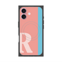 プレミアムスクエアケース with MagSafe［ オリジナル - initial color line - R pink ］