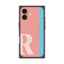 プレミアムスクエアケース with MagSafe［ オリジナル - initial color line - R pink ］
