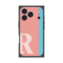 プレミアムスクエアケース with MagSafe［ オリジナル - initial color line - R pink ］