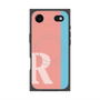 プレミアムスクエアケース with MagSafe［ オリジナル - initial color line - R pink ］