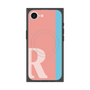 プレミアムスクエアケース with MagSafe［ オリジナル - initial color line - R pink ］