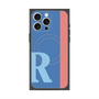 プレミアムスクエアケース with MagSafe［ オリジナル - initial color line - R blue ］