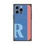 プレミアムスクエアケース with MagSafe［ オリジナル - initial color line - R blue ］