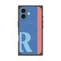 プレミアムスクエアケース with MagSafe［ オリジナル - initial color line - R blue ］