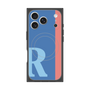 プレミアムスクエアケース with MagSafe［ オリジナル - initial color line - R blue ］