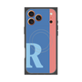 プレミアムスクエアケース with MagSafe［ オリジナル - initial color line - R blue ］