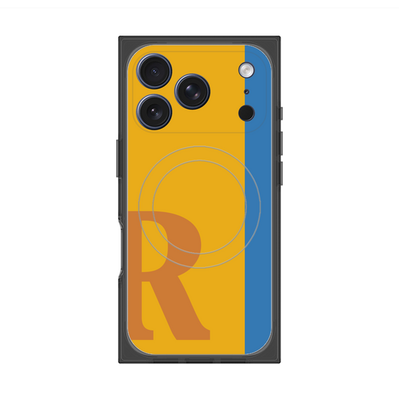 プレミアムスクエアケース with MagSafe［ オリジナル - initial color line - R orange ］