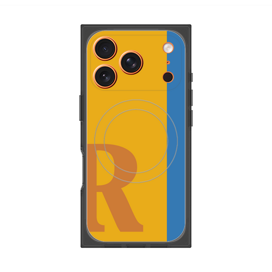 プレミアムスクエアケース with MagSafe［ オリジナル - initial color line - R orange ］