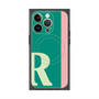 プレミアムスクエアケース with MagSafe［ オリジナル - initial color line - R green ］