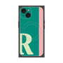 プレミアムスクエアケース with MagSafe［ オリジナル - initial color line - R green ］