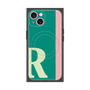 プレミアムスクエアケース with MagSafe［ オリジナル - initial color line - R green ］
