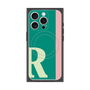 プレミアムスクエアケース with MagSafe［ オリジナル - initial color line - R green ］