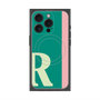 プレミアムスクエアケース with MagSafe［ オリジナル - initial color line - R green ］