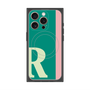 プレミアムスクエアケース with MagSafe［ オリジナル - initial color line - R green ］