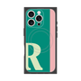 プレミアムスクエアケース with MagSafe［ オリジナル - initial color line - R green ］