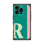 プレミアムスクエアケース with MagSafe［ オリジナル - initial color line - R green ］