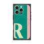 プレミアムスクエアケース with MagSafe［ オリジナル - initial color line - R green ］